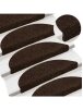 Self-adhesive stair mats, 15 pcs, 56x17x3 cm, brown, semi-circular