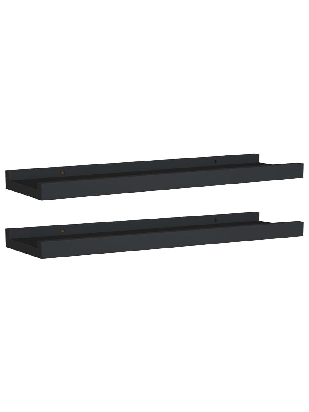 Shelves for photo frames, 2 pcs, black, 40 × 9 × 3 cm, MDF 1