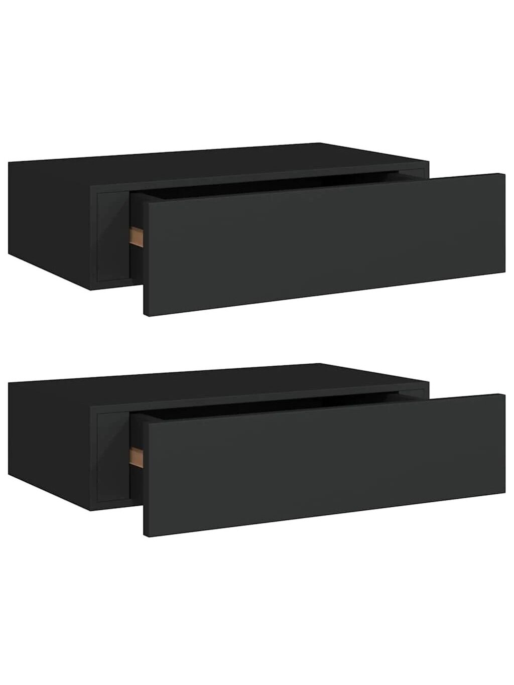 Lentynos su stalčiais, 2vnt., juodos, 40x23,5x10cm, MDF 2