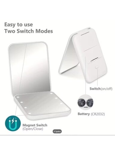 LED Tasku Meigipeegel 1x/3x – Kompaktne Reisipeegel Valgustusega