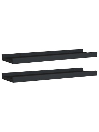 Lentynos nuotraukų rėmeliams, 2vnt., juodos, 40x9x3cm, MDF