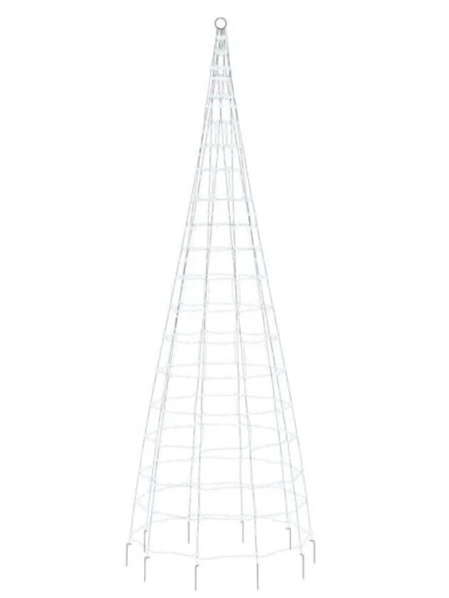 LED Choinka na maszt flagowy, 550 LED, zimna biel, 300 cm 3