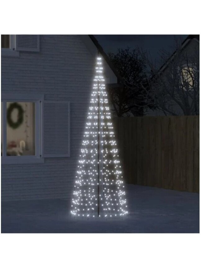LED Choinka na maszt flagowy, 550 LED, zimna biel, 300 cm