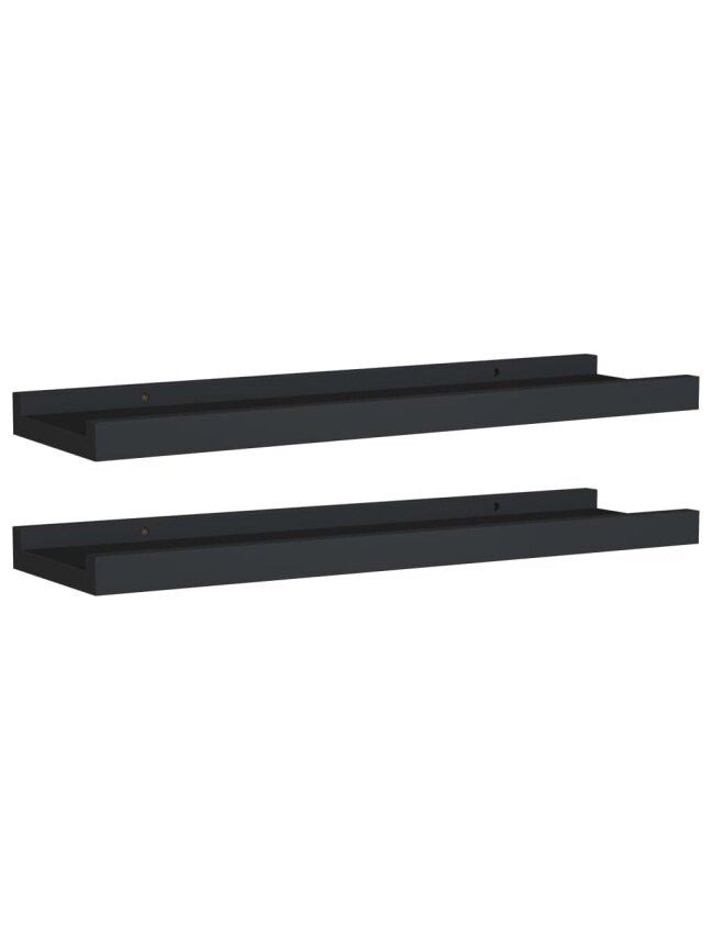 Shelves for photo frames, 2 pcs, black, 40 × 9 × 3 cm, MDF 1