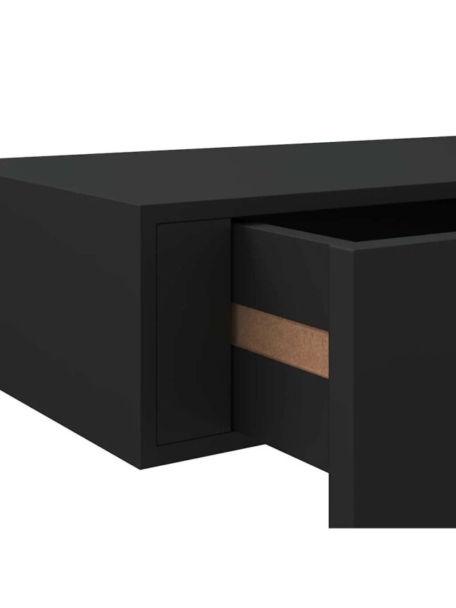 Lentynos su stalčiais, 2vnt., juodos, 40x23,5x10cm, MDF 9