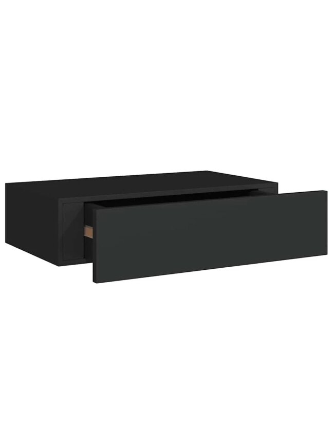 Lentynos su stalčiais, 2vnt., juodos, 40x23,5x10cm, MDF 4