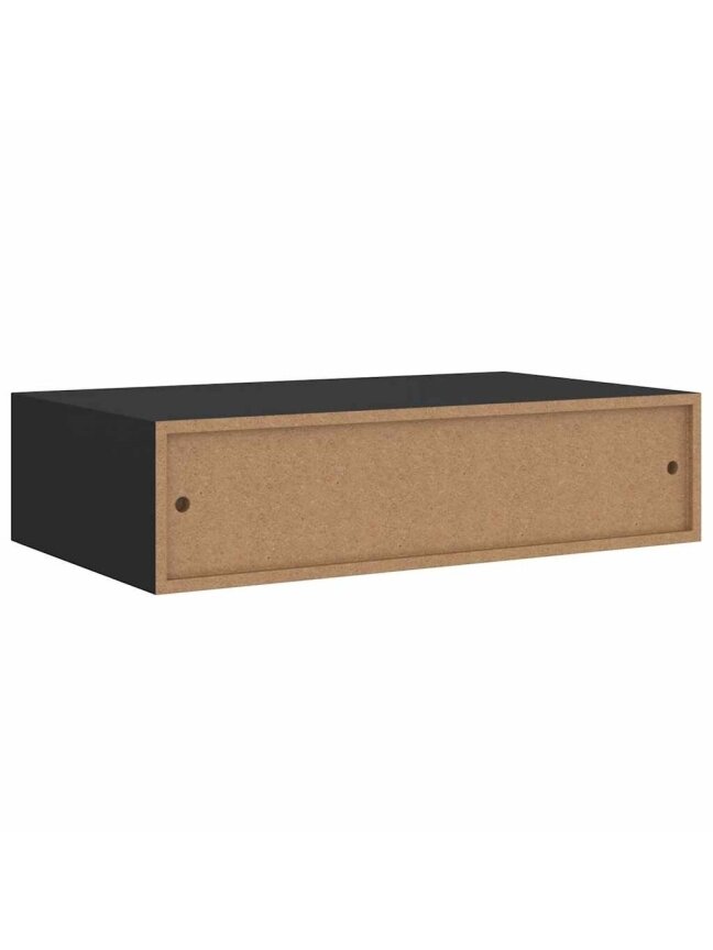 Lentynos su stalčiais, 2vnt., juodos, 40x23,5x10cm, MDF 7
