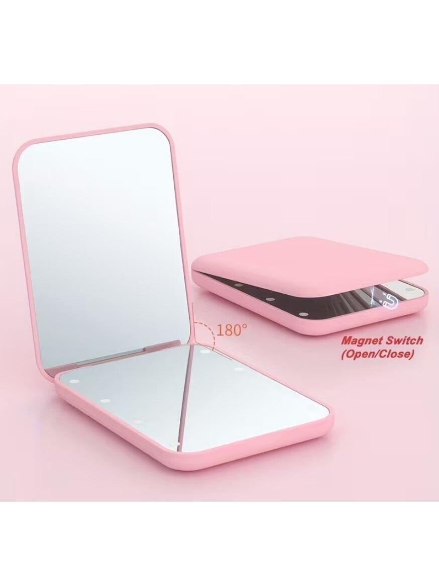 LED Pocket Makeup Mirror 1x/3x – Compact Travel Mirror with Light 1