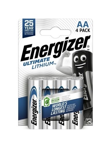Литиевая батарея FR6 (AA) 1.5V 3100mAh ENERGIZER (4 шт. в упаковке) Литиевая батарея FR6 (AA) 1.5V 3100mAh ENERGIZER (4 шт. в упаковке)