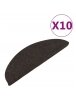 Self-adhesive stair mats, 10 pcs, black, 56x17x3 cm