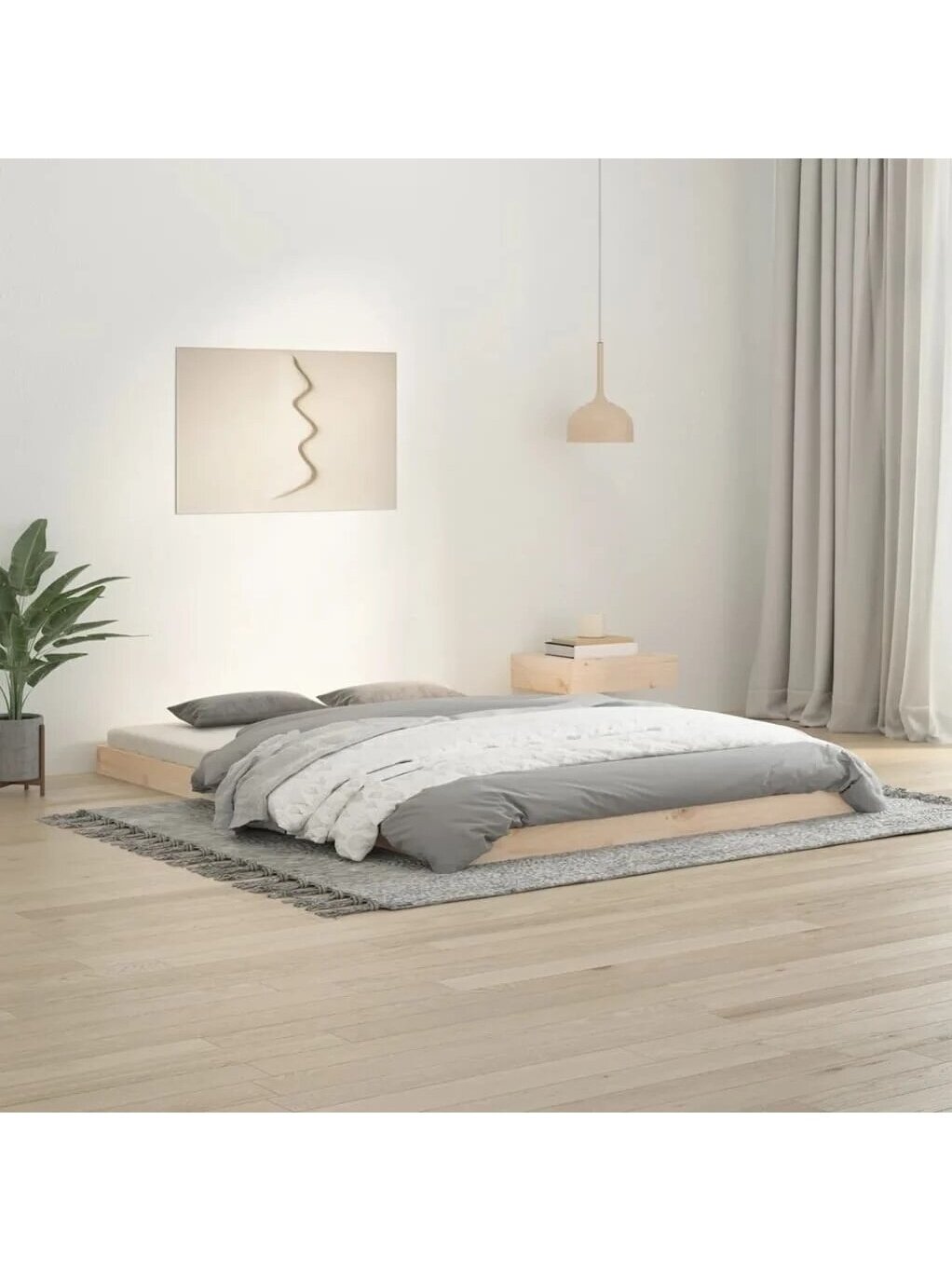 Bed frame, 140×200 cm, solid pine wood
