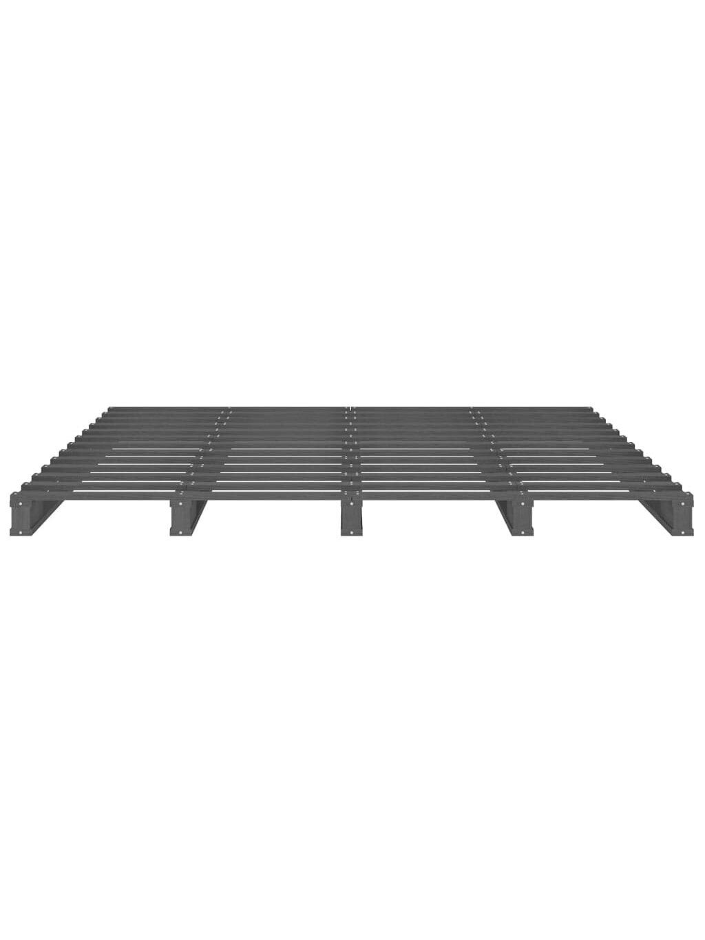 Pallet bed, grey, 200x200 cm, solid pine wood 3