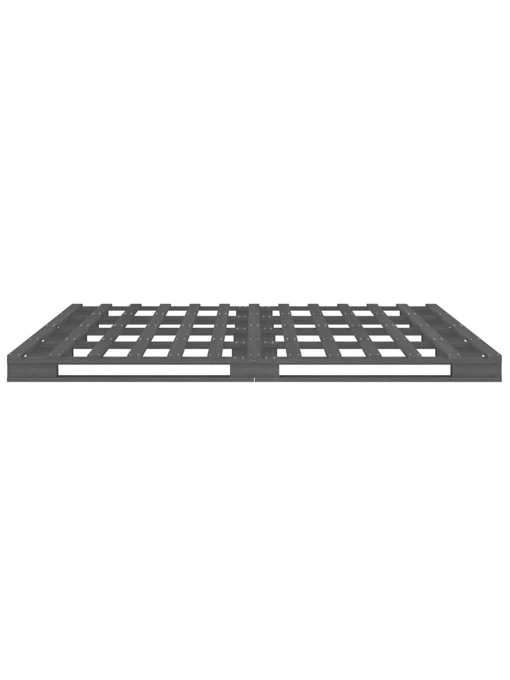 Pallet bed, grey, 200x200 cm, solid pine wood 4
