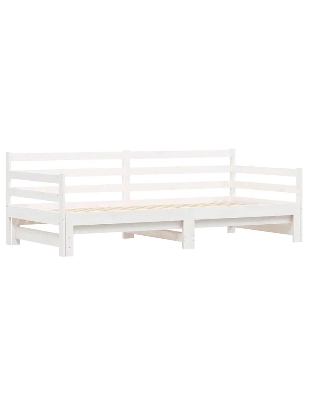 Bed with pull-out section, white, 90×200 cm, solid pine wood 4