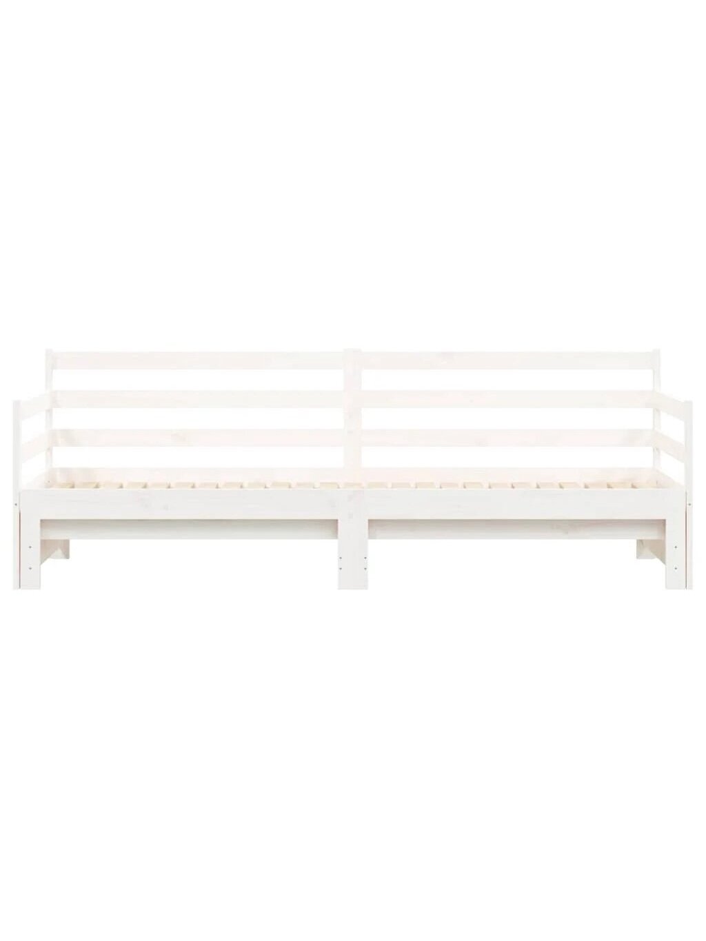 Bed with pull-out section, white, 90×200 cm, solid pine wood 5