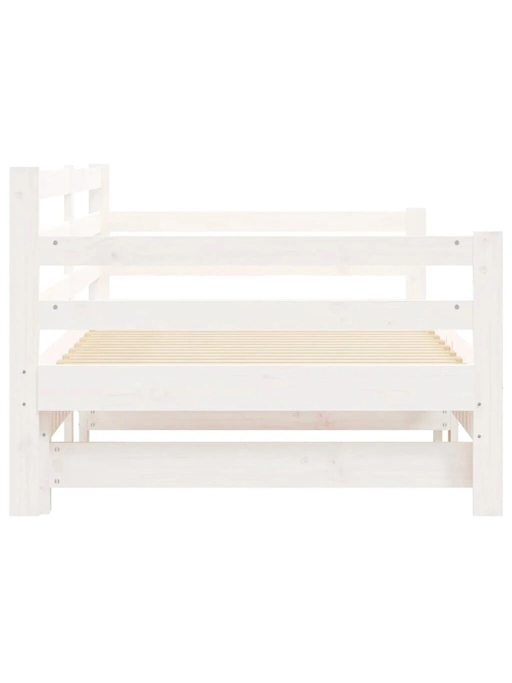 Bed with pull-out section, white, 90×200 cm, solid pine wood 6