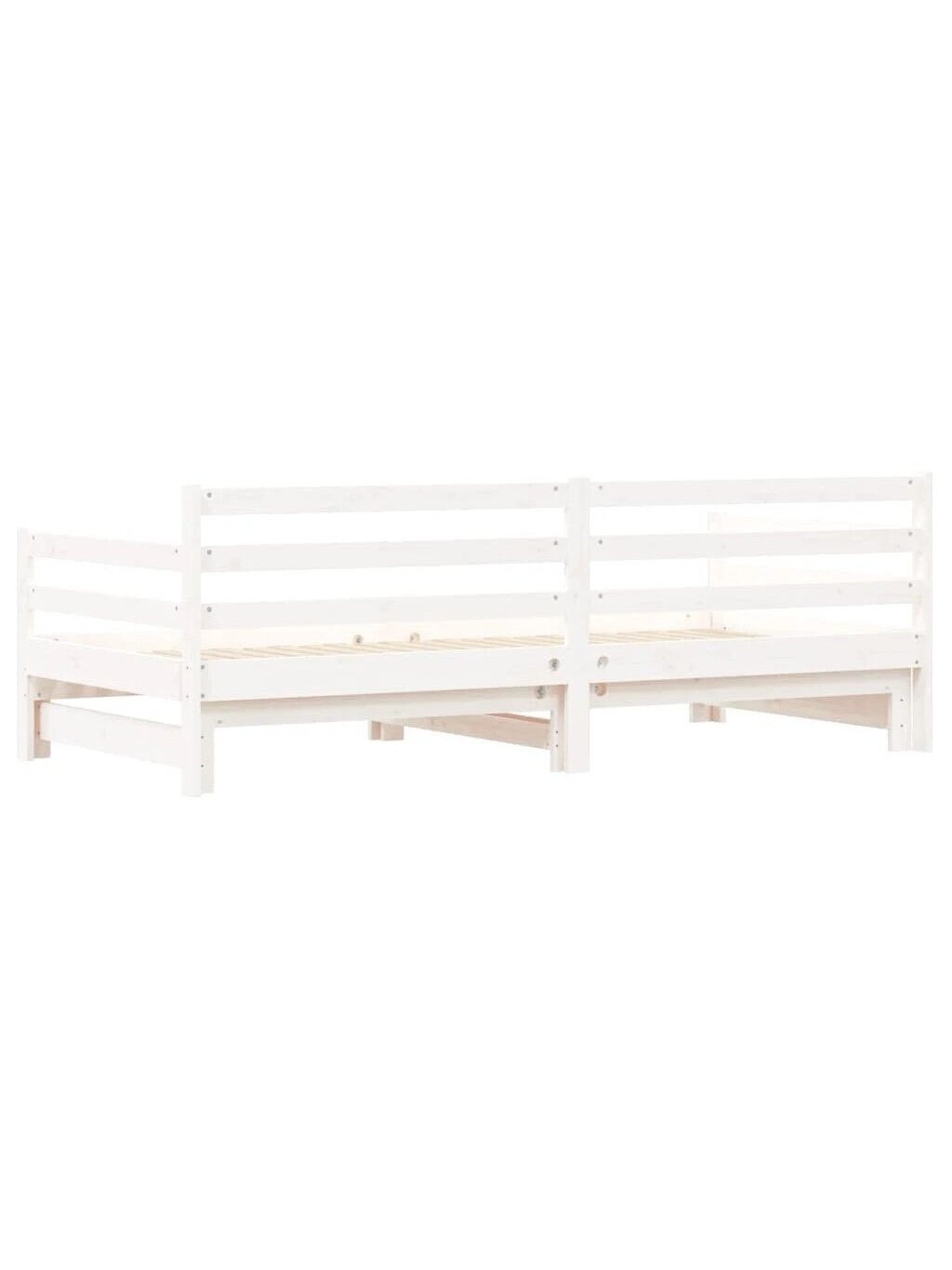 Bed with pull-out section, white, 90×200 cm, solid pine wood 7
