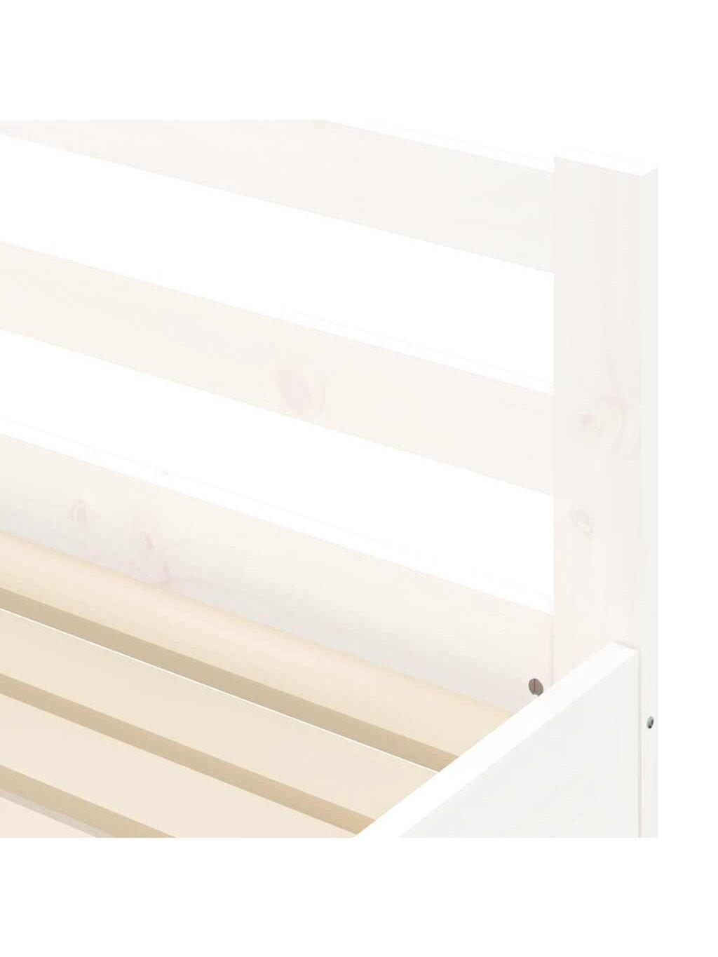 Bed with pull-out section, white, 90×200 cm, solid pine wood 8