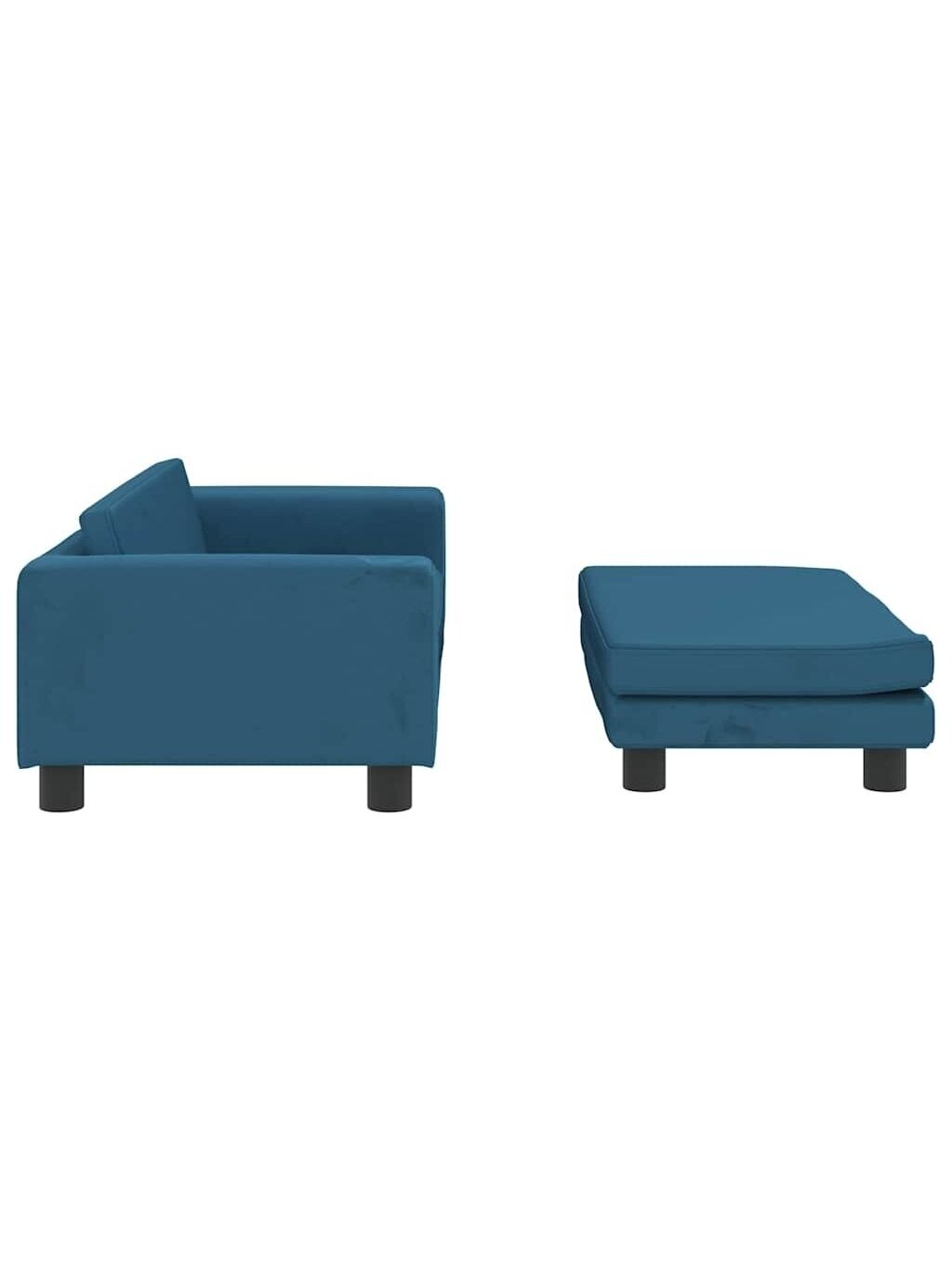 Dog Bed with Extension, Blue, 100x50x30 cm, Velvet 3