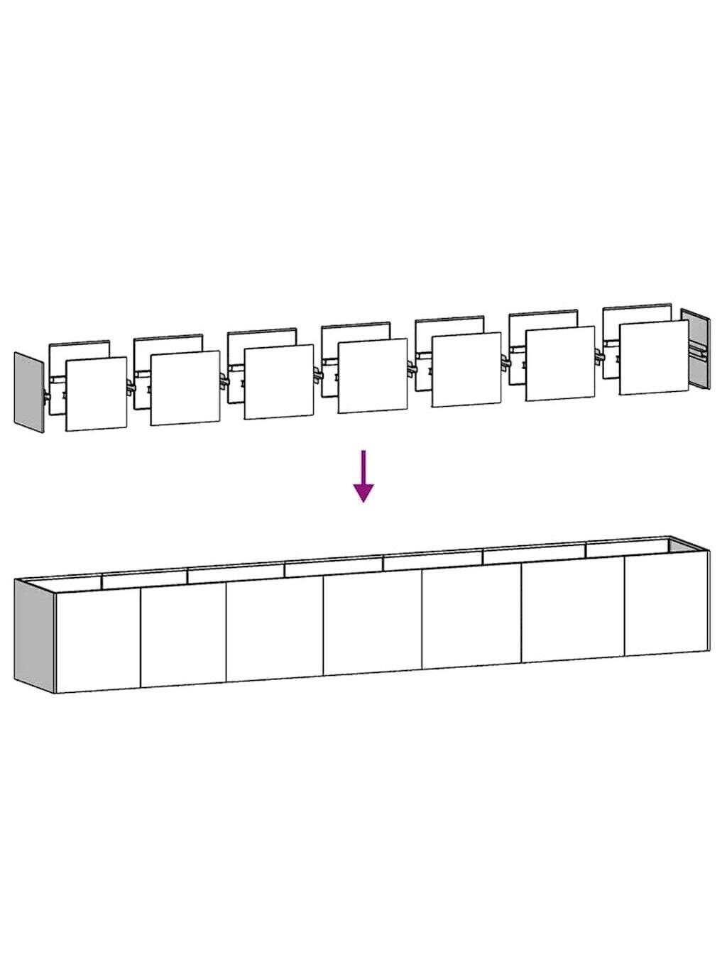 Garden bed, black, 280 × 40 × 40 cm, cold-rolled steel 5