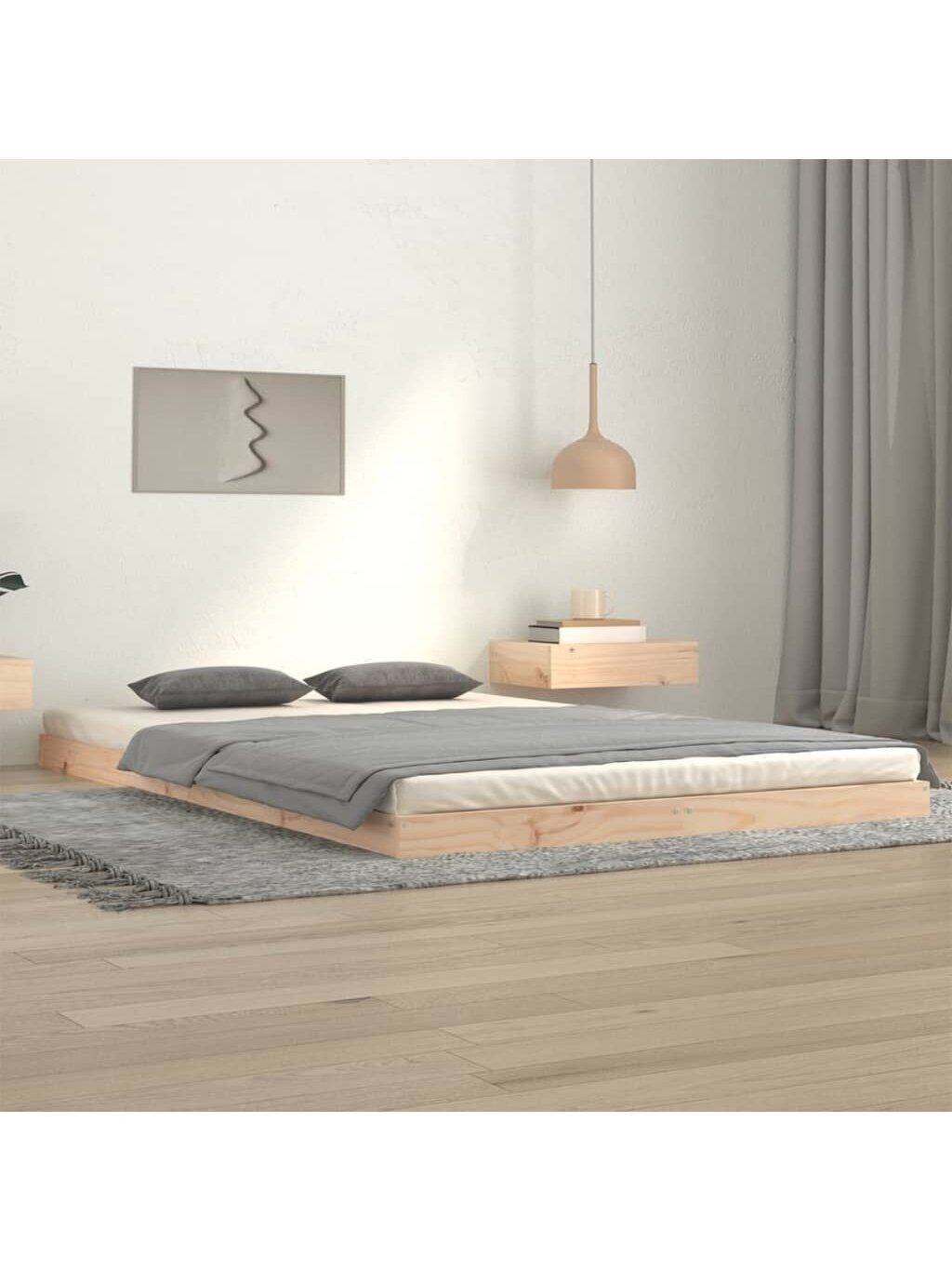 Bed frame, 120×200 cm, solid pine wood