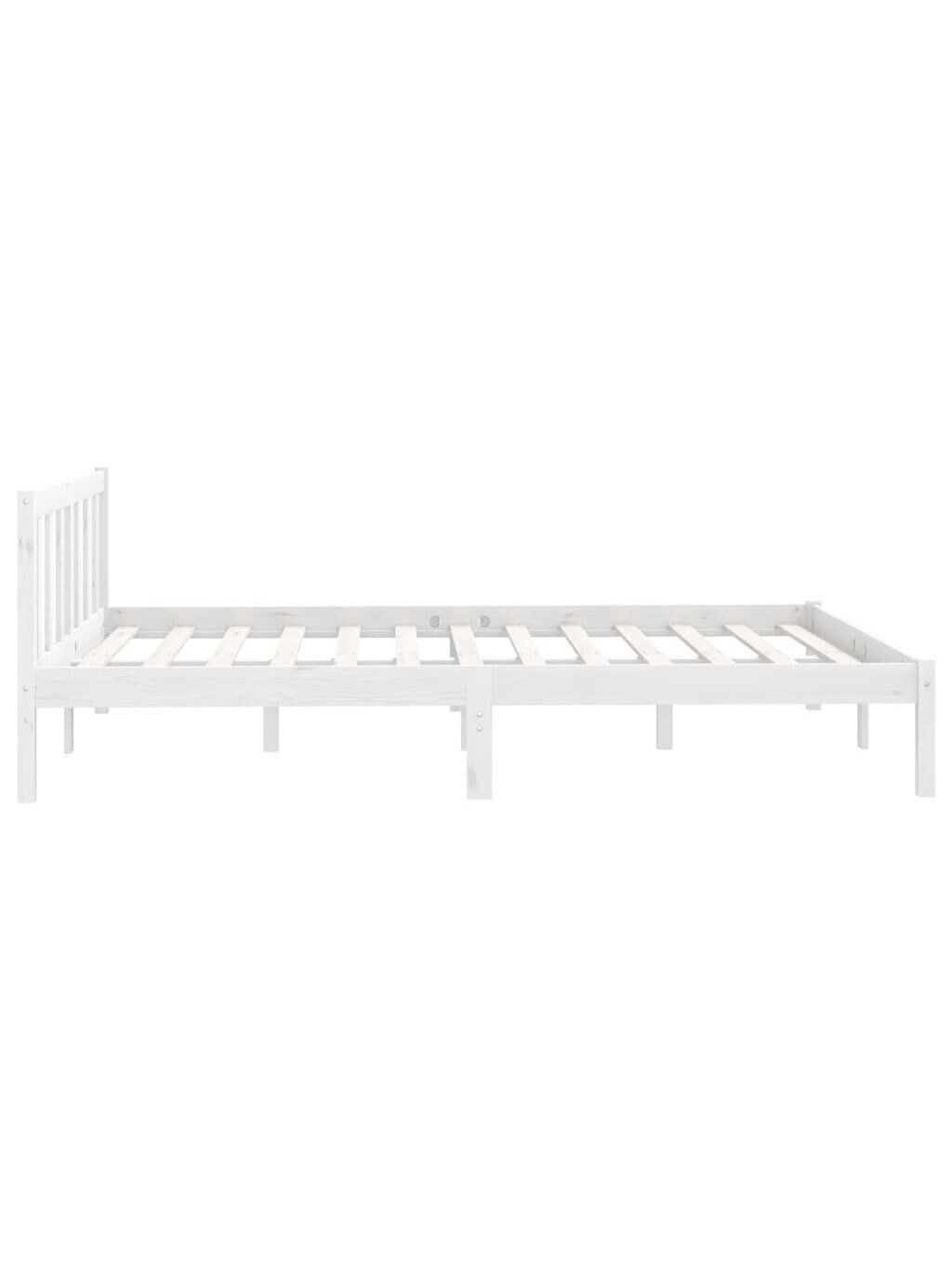 Bed Frame, White, 140 × 190 cm, Solid Pine Wood 5