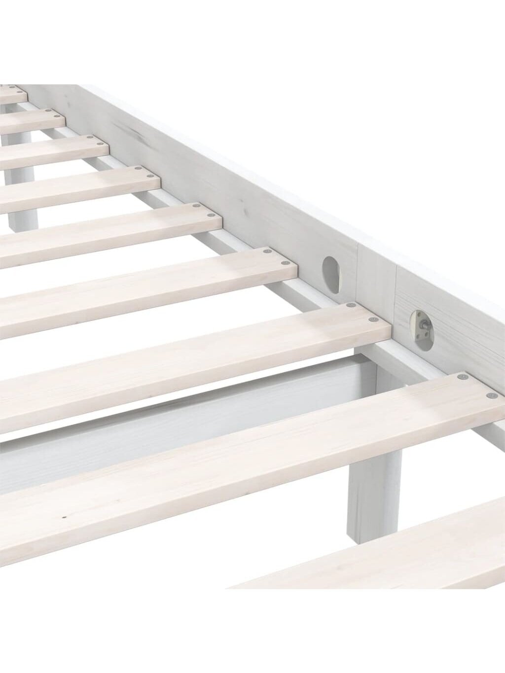 Bed Frame, White, 140 × 190 cm, Solid Pine Wood 6 Bed Frame, White, 140 × 190 cm, Solid Pine Wood 6