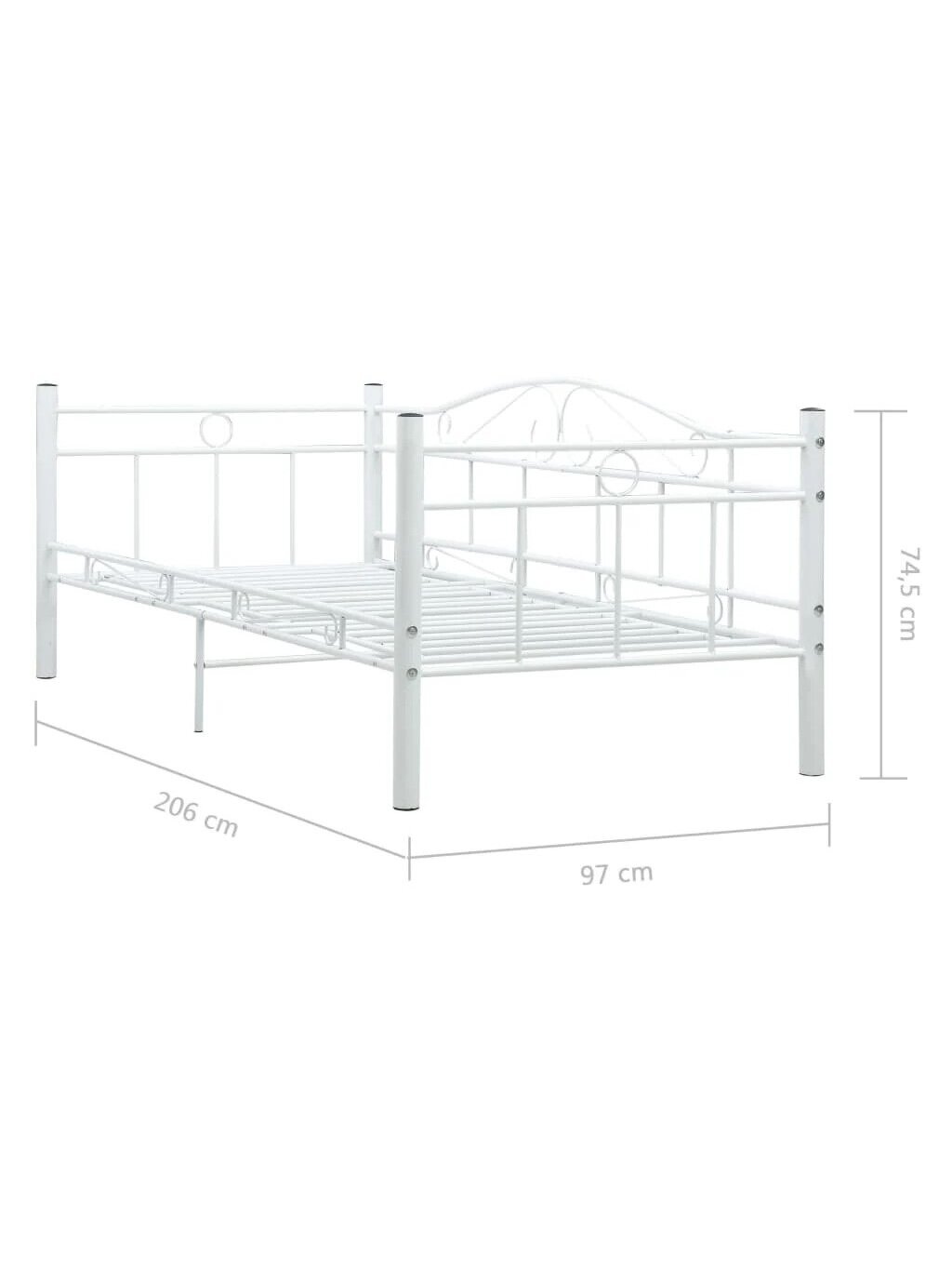 Bed frame, white, 90×200 cm, metal 5 Bed frame, white, 90×200 cm, metal 5