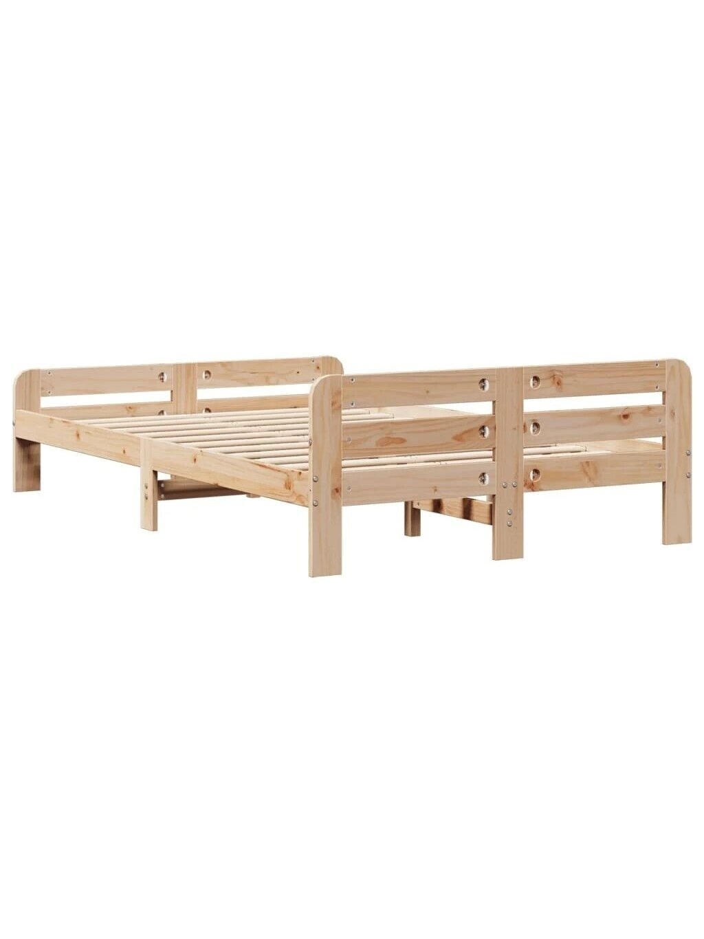 Bed frame without mattress, 120×200 cm, solid pine wood 5