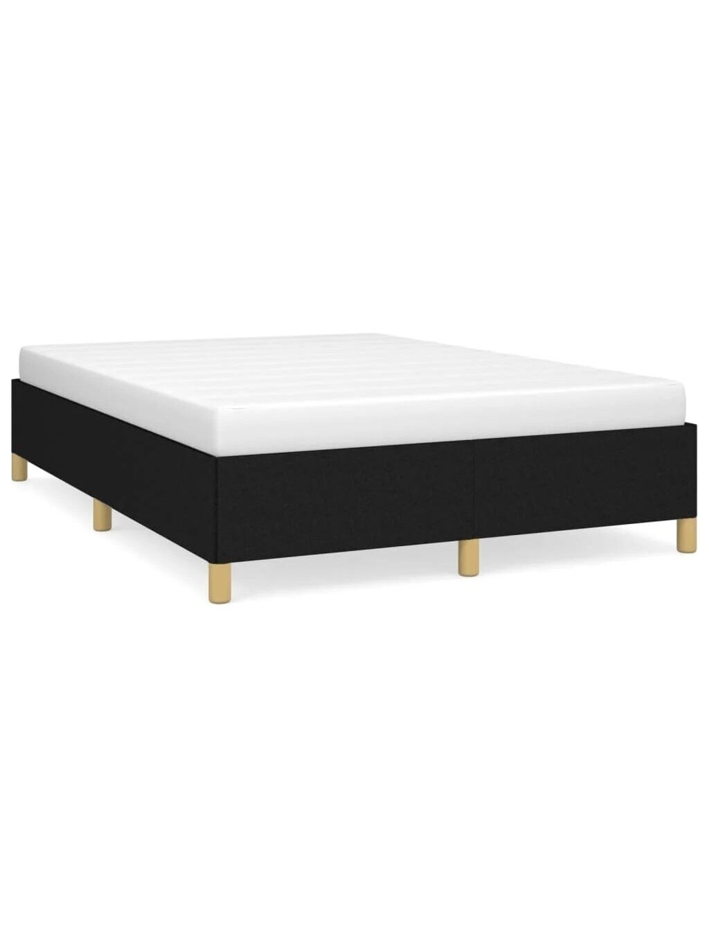 Bed frame without mattress, black, 140 × 190 cm, fabric 1