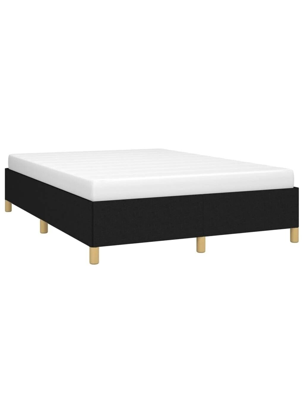 Bed frame without mattress, black, 140 × 190 cm, fabric 2