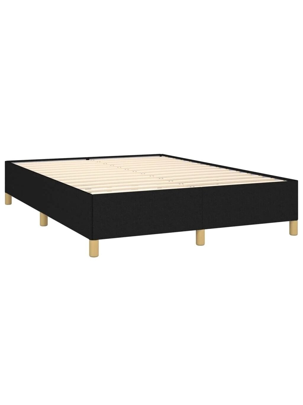 Bed frame without mattress, black, 140 × 190 cm, fabric 3