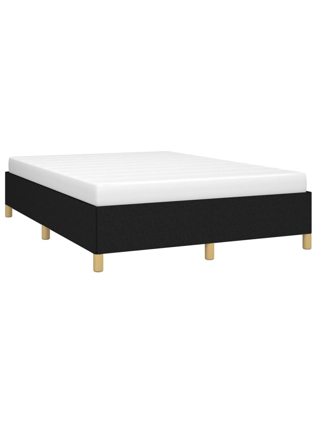Bed frame without mattress, black, 140x190 cm, fabric 2
