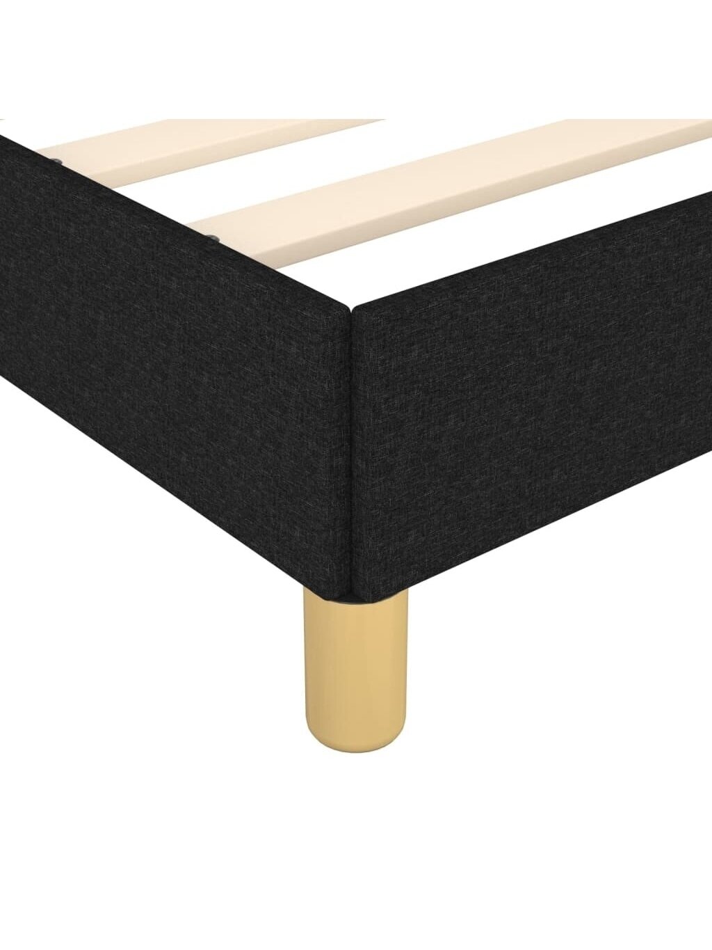 Bed frame without mattress, black, 140x190 cm, fabric 6