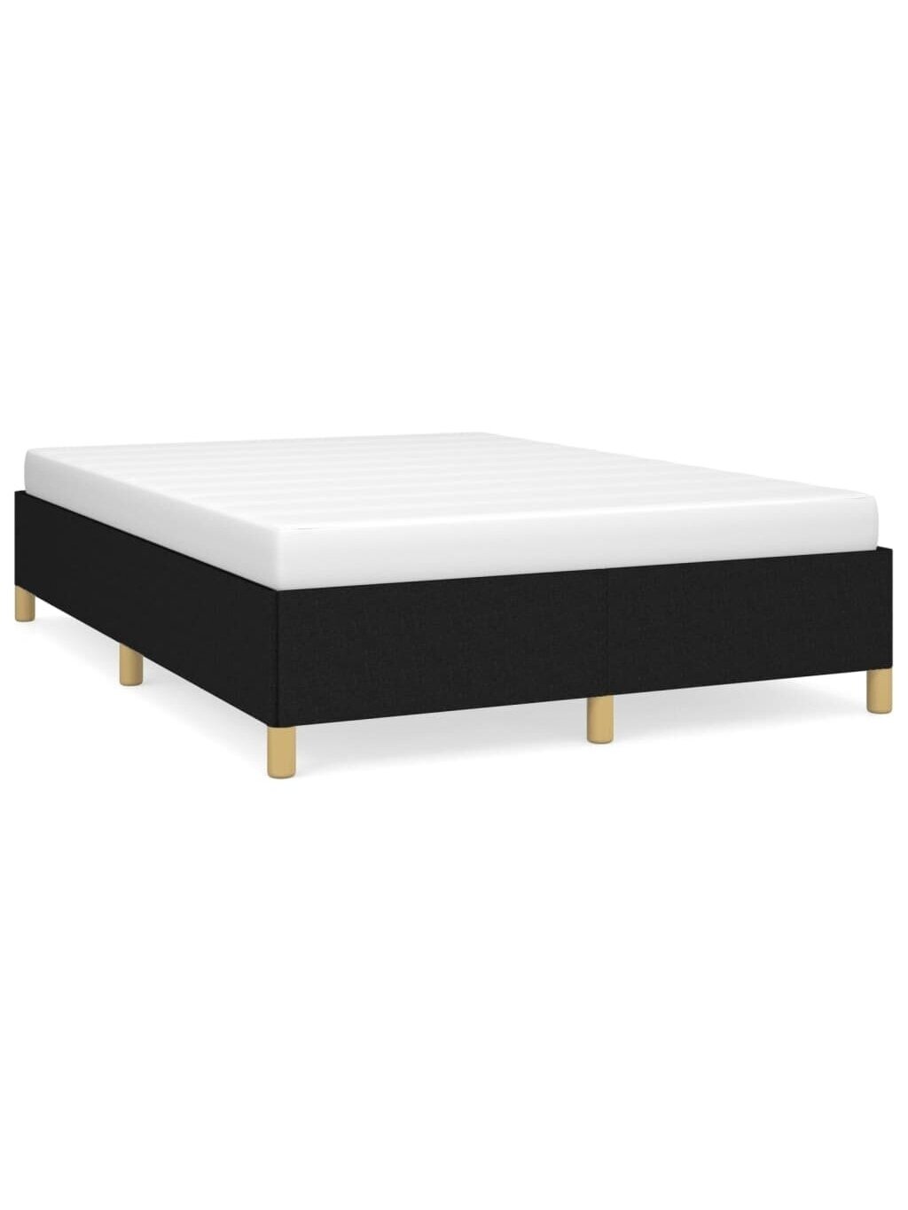 Bed frame without mattress, black, 140x190 cm, fabric 1