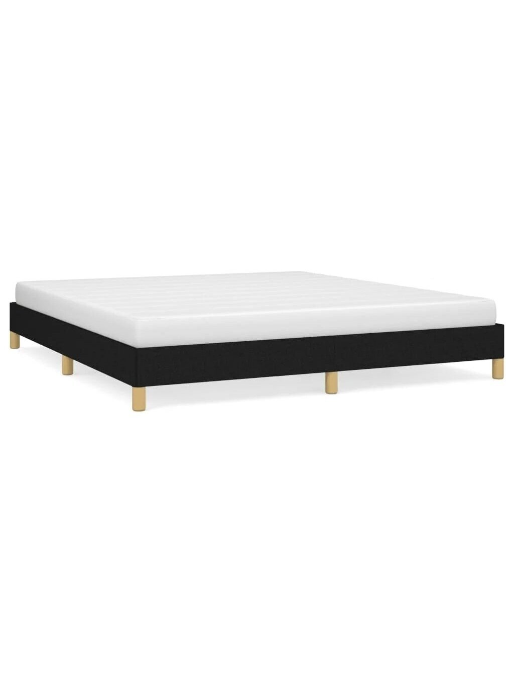 Bed frame without mattress, black, 180x200 cm, fabric 1