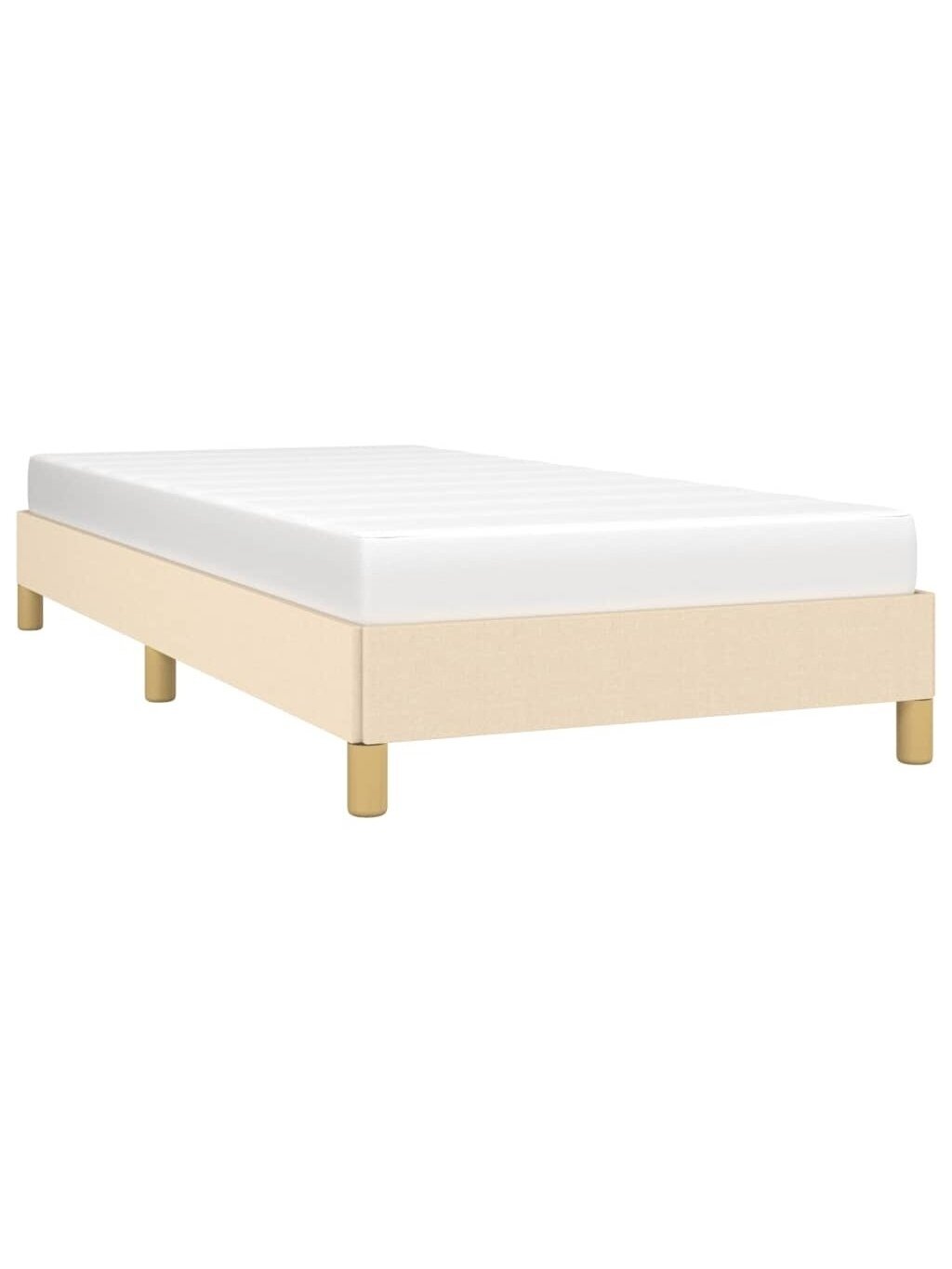 Bed frame without mattress, cream, 90×190 cm, fabric 2