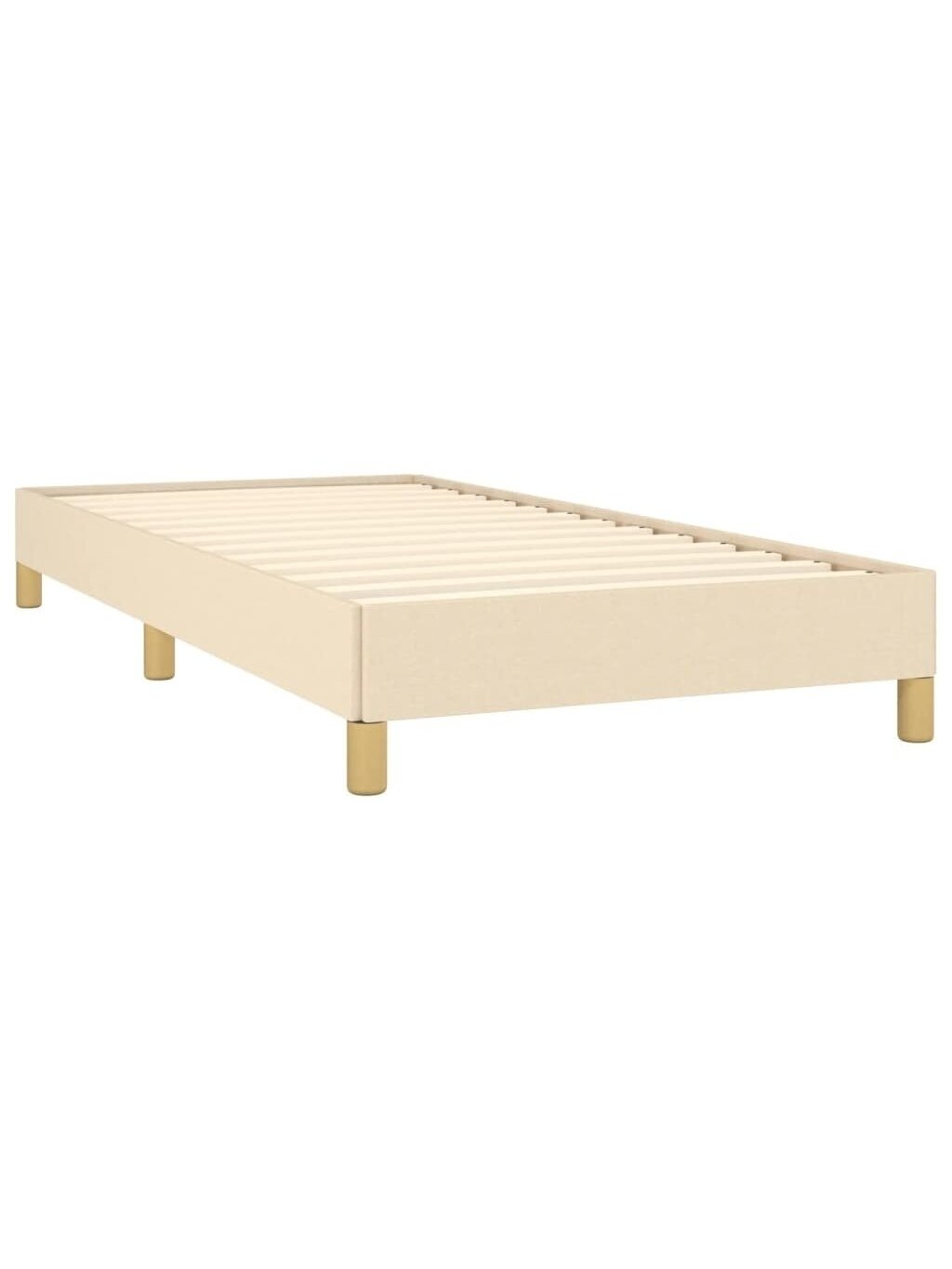 Bed frame without mattress, cream, 90×190 cm, fabric 3