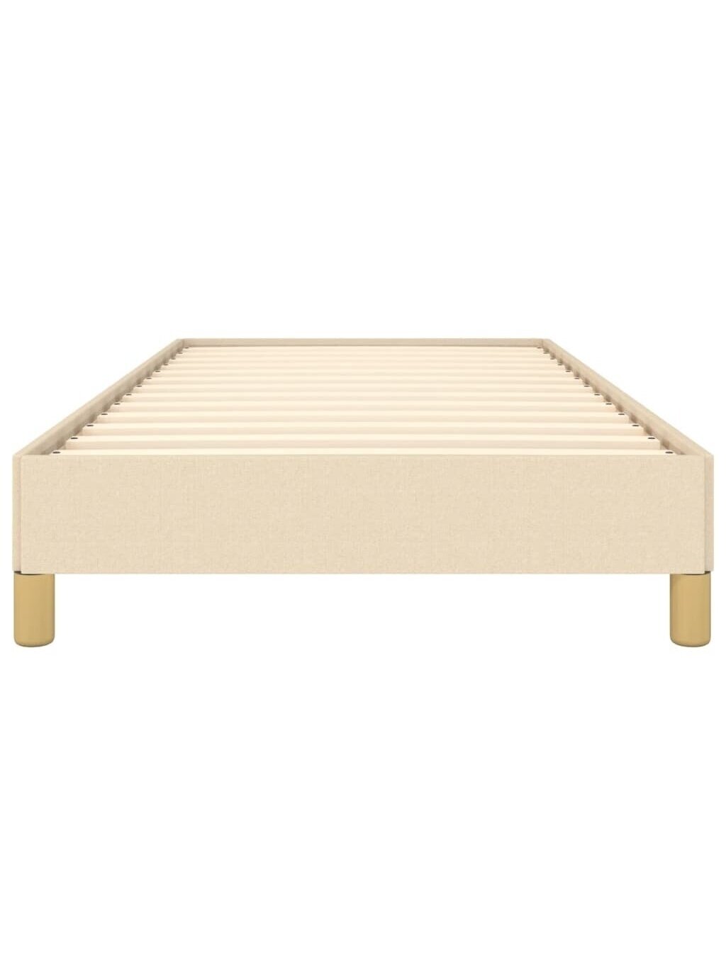 Bed frame without mattress, cream, 90×190 cm, fabric 4