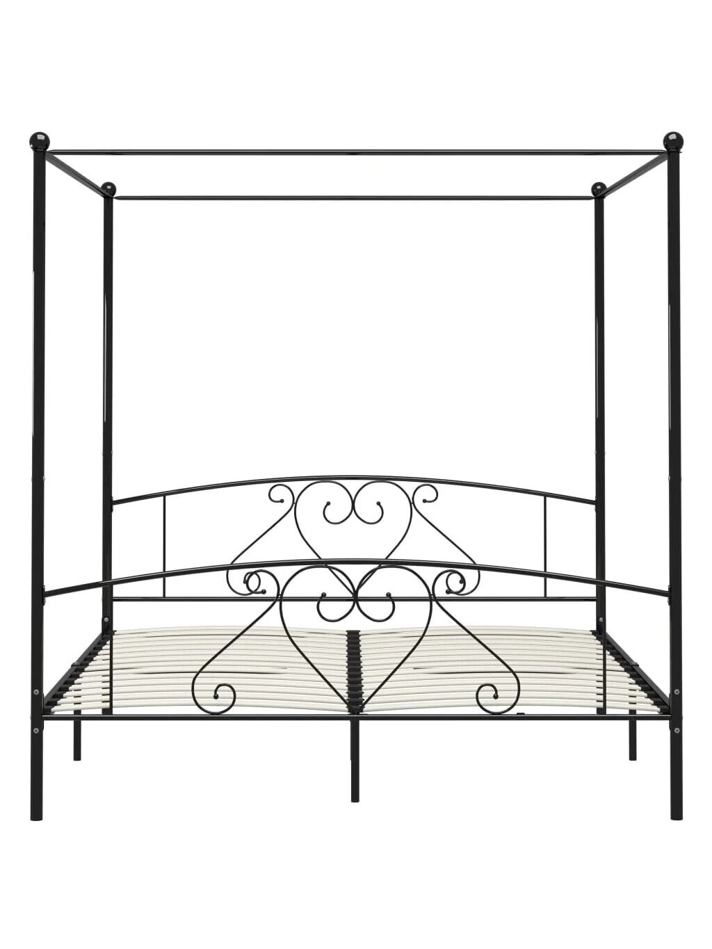 Canopy bed frame, black, 180x200 cm, metal 2 Canopy bed frame, black, 180x200 cm, metal 2