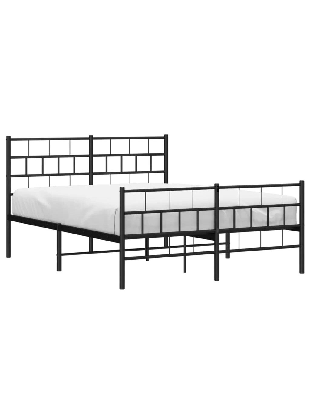 Bed frame with headboard/footboard, black, 120×200 cm, metal 2 Bed frame with headboard/footboard, black, 120×200 cm, metal 2