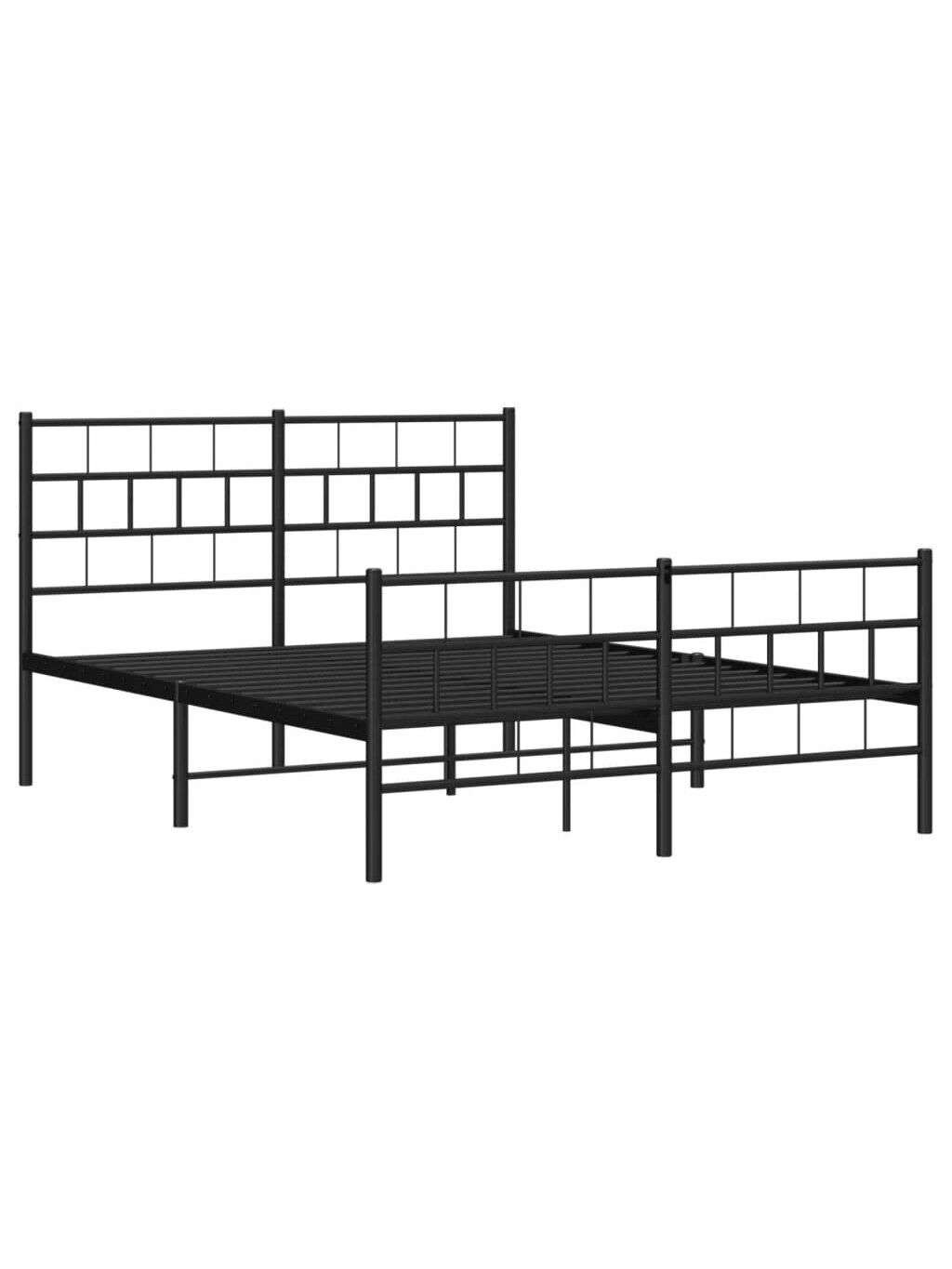 Bed frame with headboard/footboard, black, 120×200 cm, metal 3 Bed frame with headboard/footboard, black, 120×200 cm, metal 3