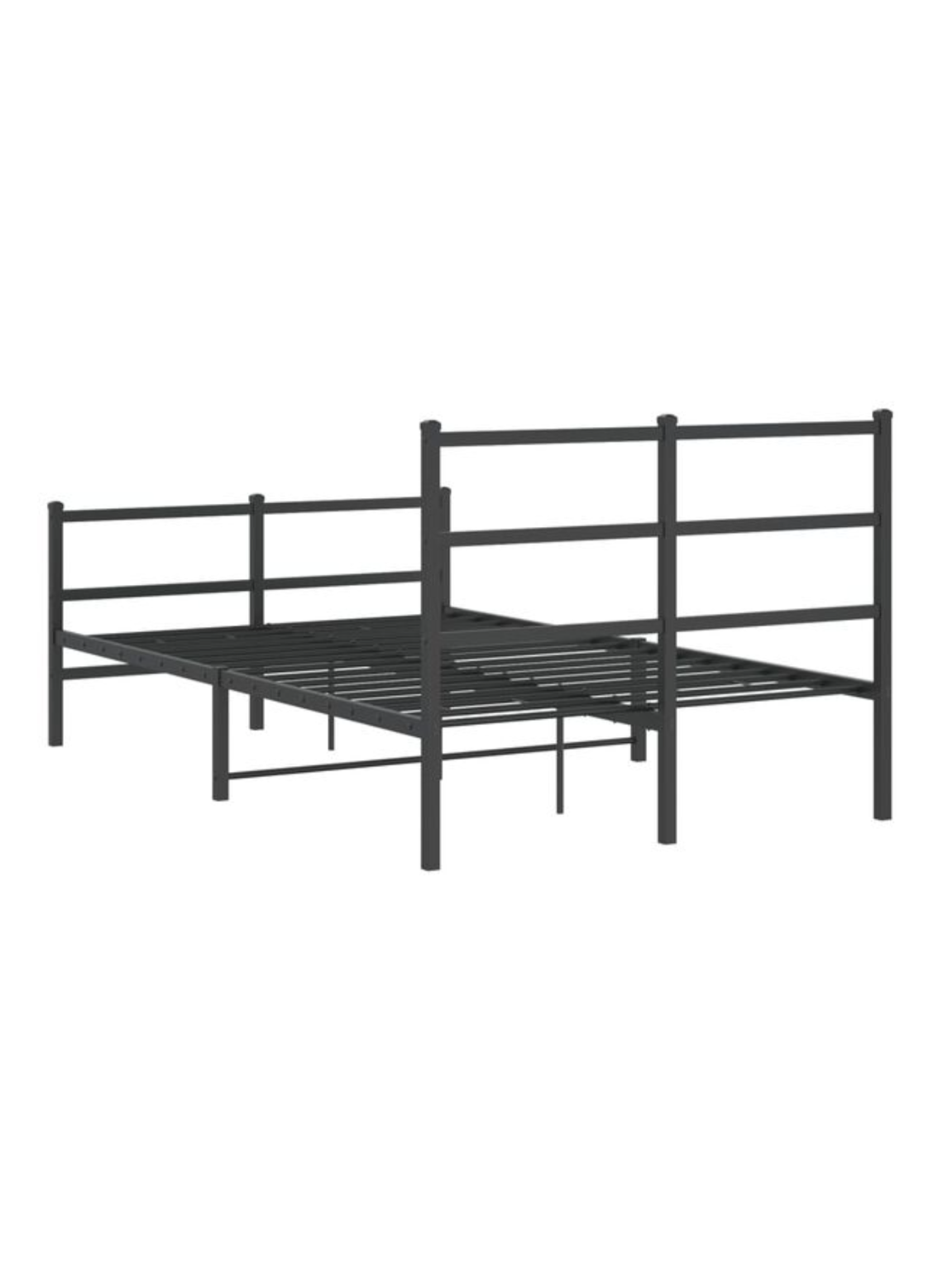 Bed frame with headboard/footboard, black, 120 × 190 cm, metal 9
