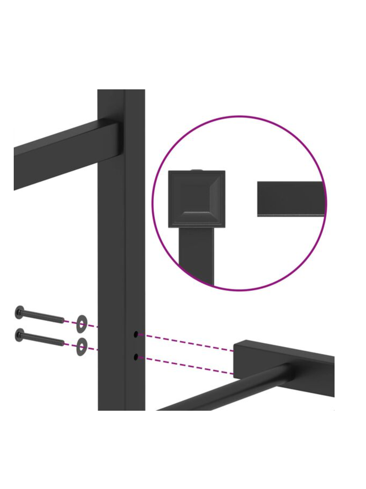 Bed frame with headboard/footboard, black, 120 × 190 cm, metal 7