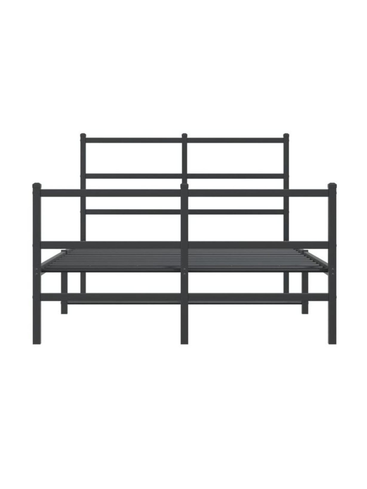Bed frame with headboard/footboard, black, 120 × 190 cm, metal 2