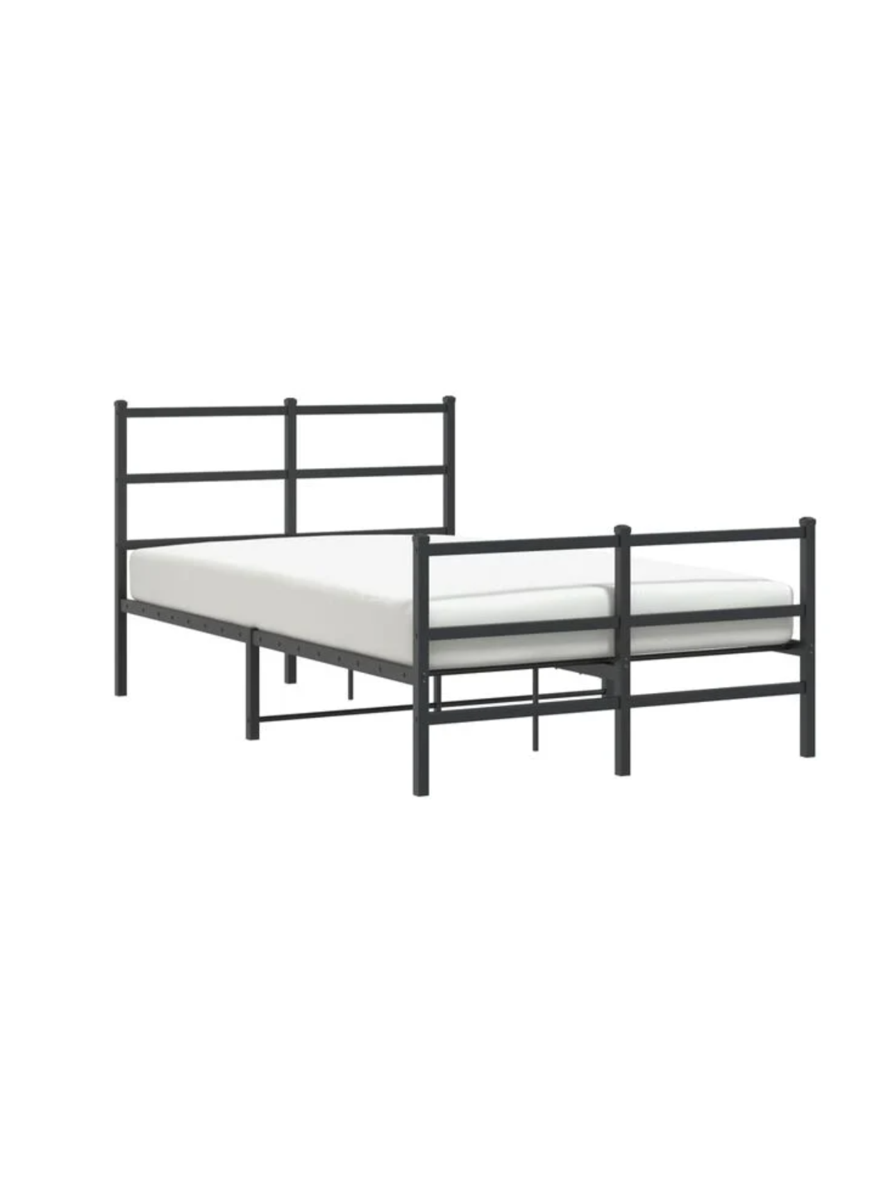 Bed frame with headboard/footboard, black, 120 × 190 cm, metal 5
