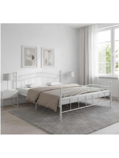 Bed frame, white, 180x200 cm, metal