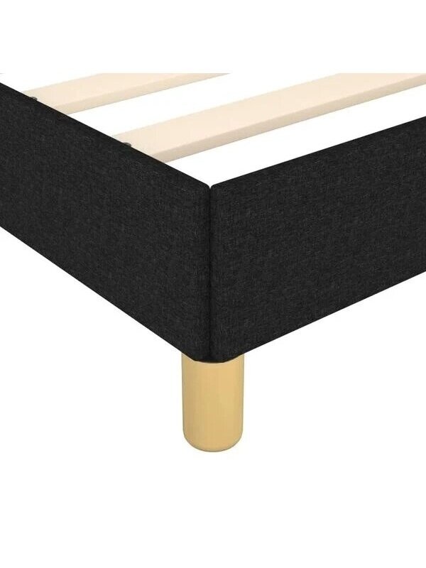 Bed frame without mattress, black, 140 × 190 cm, fabric 6