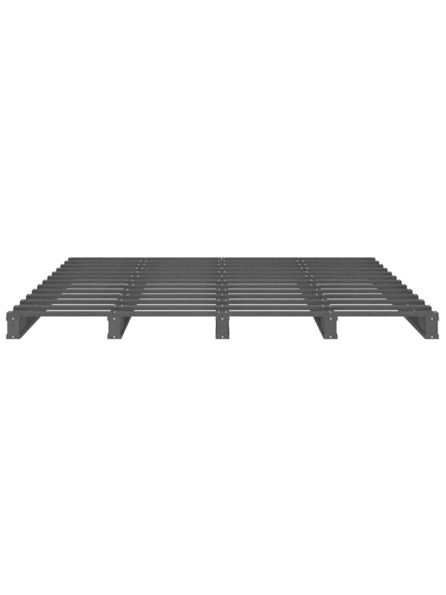 Pallet bed, grey, 200x200 cm, solid pine wood 3