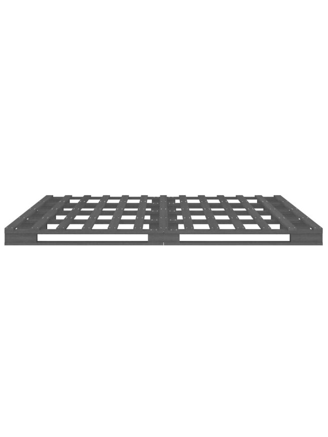 Pallet bed, grey, 200x200 cm, solid pine wood 4